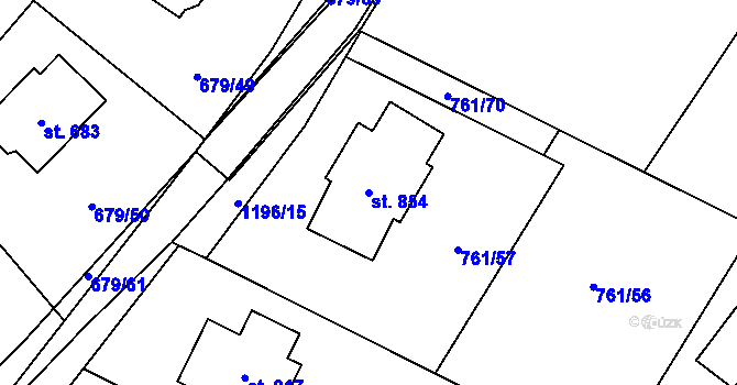 Parcela st. 854 v KÚ Sulice, Katastrální mapa