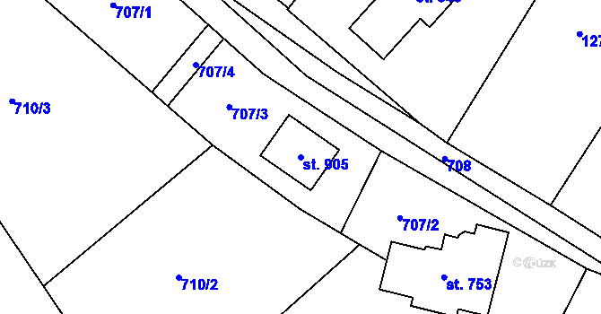 Parcela st. 905 v KÚ Sulice, Katastrální mapa