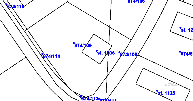 Parcela st. 1005 v KÚ Sulice, Katastrální mapa