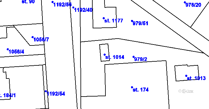 Parcela st. 1014 v KÚ Sulice, Katastrální mapa