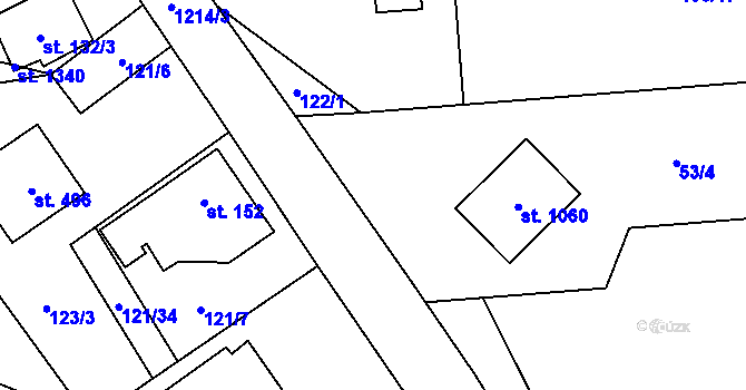 Parcela st. 122/3 v KÚ Sulice, Katastrální mapa