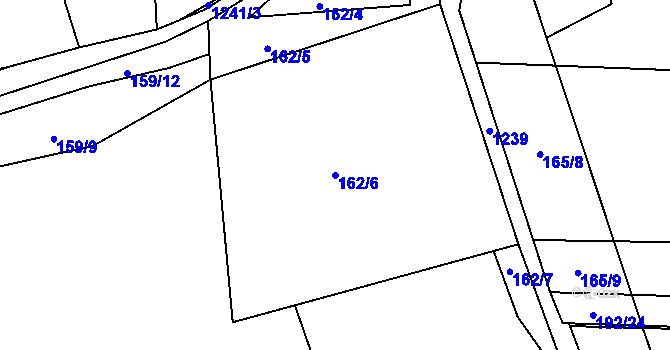 Parcela st. 162/6 v KÚ Sulice, Katastrální mapa