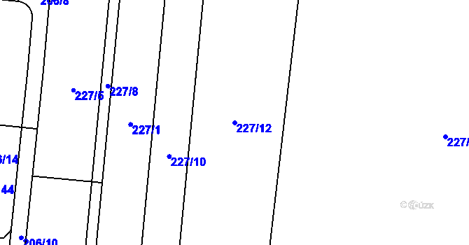 Parcela st. 227/12 v KÚ Sulice, Katastrální mapa