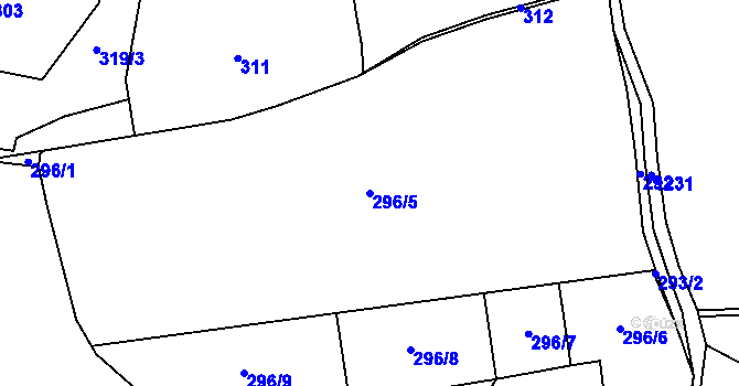 Parcela st. 296/5 v KÚ Sulice, Katastrální mapa