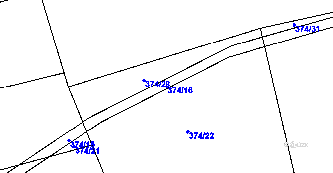 Parcela st. 374/16 v KÚ Sulice, Katastrální mapa