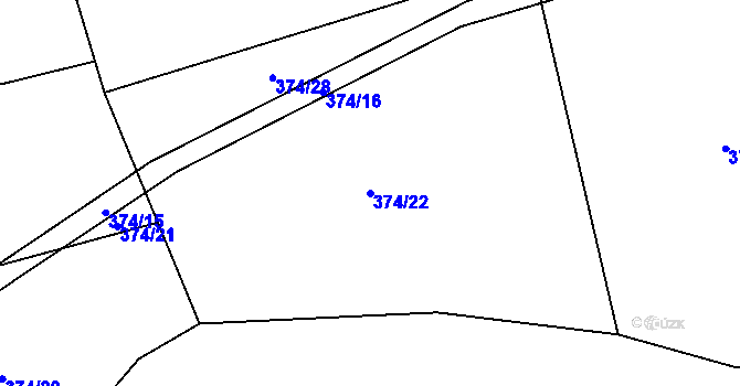 Parcela st. 374/22 v KÚ Sulice, Katastrální mapa
