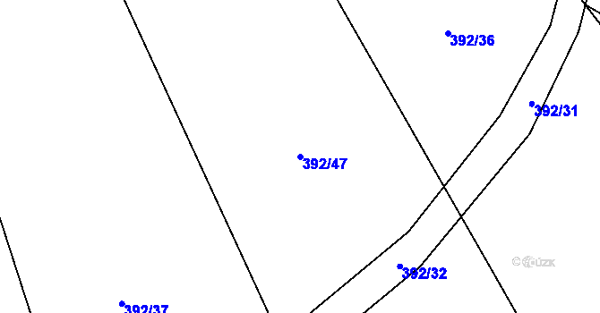 Parcela st. 392/47 v KÚ Sulice, Katastrální mapa