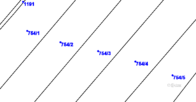 Parcela st. 754/3 v KÚ Sulice, Katastrální mapa