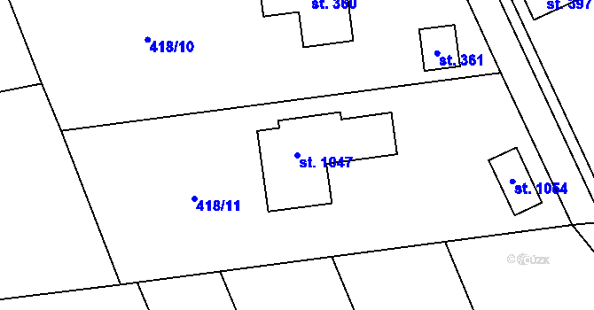 Parcela st. 1047 v KÚ Sulice, Katastrální mapa
