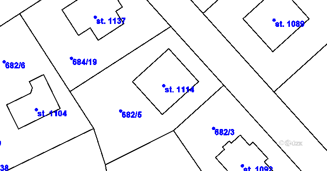 Parcela st. 1114 v KÚ Sulice, Katastrální mapa