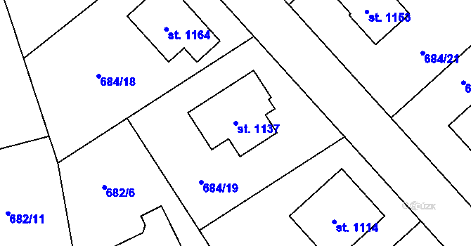 Parcela st. 1137 v KÚ Sulice, Katastrální mapa