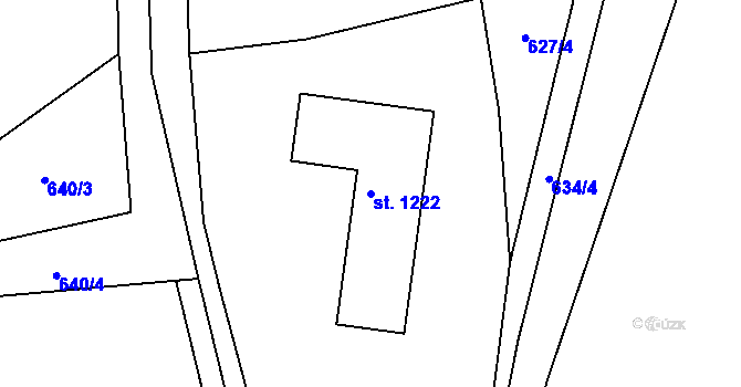 Parcela st. 1222 v KÚ Sulice, Katastrální mapa