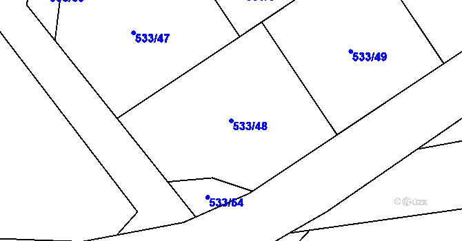 Parcela st. 533/48 v KÚ Sulice, Katastrální mapa