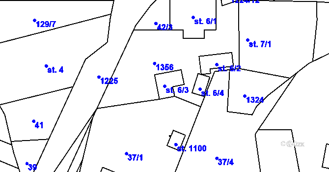 Parcela st. 6/3 v KÚ Sulice, Katastrální mapa