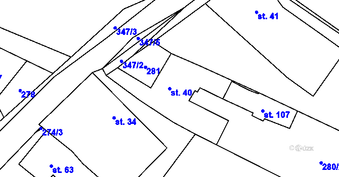 Parcela st. 40 v KÚ Sulíkov, Katastrální mapa
