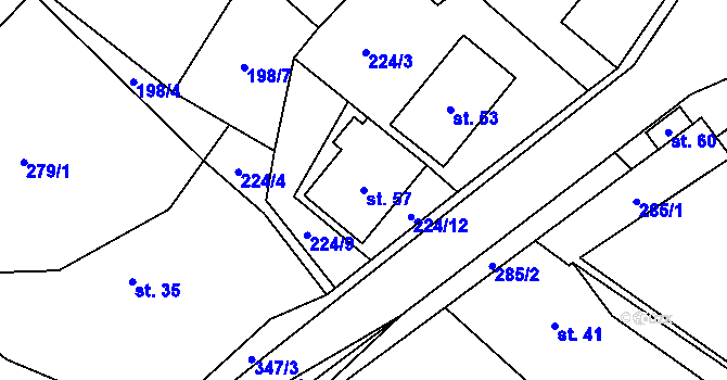 Parcela st. 57 v KÚ Sulíkov, Katastrální mapa