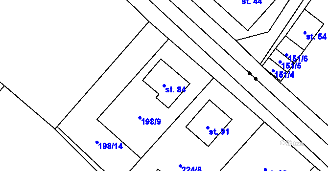 Parcela st. 84 v KÚ Sulíkov, Katastrální mapa