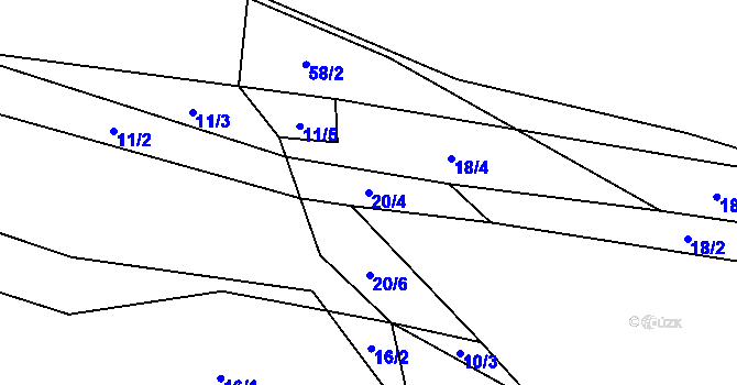 Parcela st. 20/4 v KÚ Sulíkov, Katastrální mapa