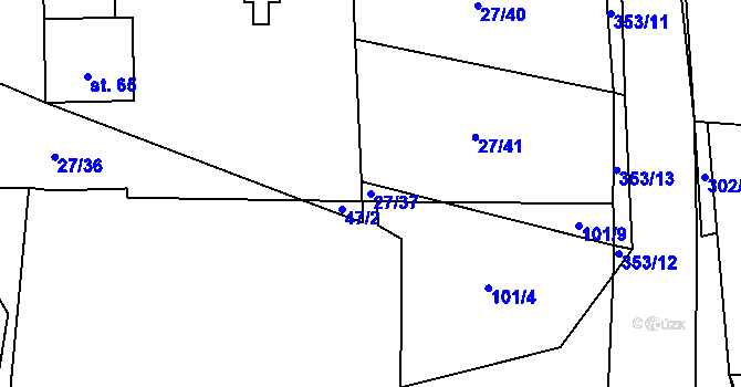Parcela st. 27/37 v KÚ Sulíkov, Katastrální mapa