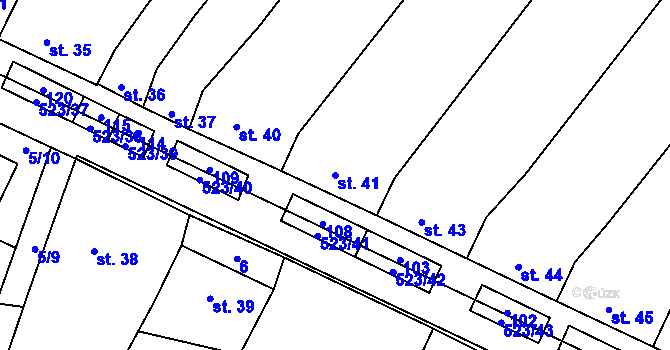 Parcela st. 41 v KÚ Karolín u Sulimova, Katastrální mapa