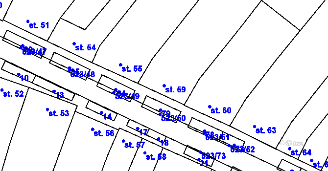 Parcela st. 59 v KÚ Karolín u Sulimova, Katastrální mapa
