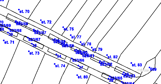 Parcela st. 78 v KÚ Karolín u Sulimova, Katastrální mapa