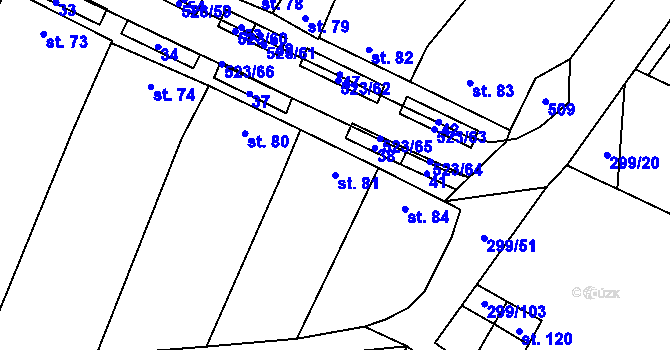 Parcela st. 81 v KÚ Karolín u Sulimova, Katastrální mapa
