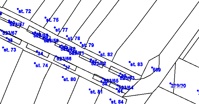 Parcela st. 82 v KÚ Karolín u Sulimova, Katastrální mapa