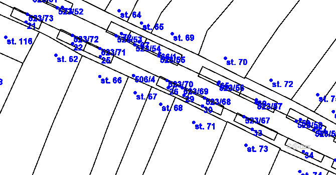 Parcela st. 26 v KÚ Karolín u Sulimova, Katastrální mapa