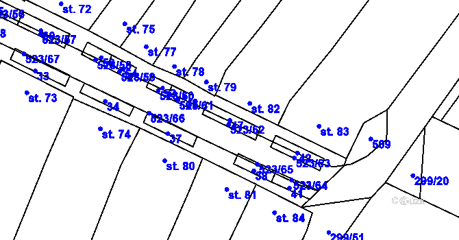 Parcela st. 47 v KÚ Karolín u Sulimova, Katastrální mapa