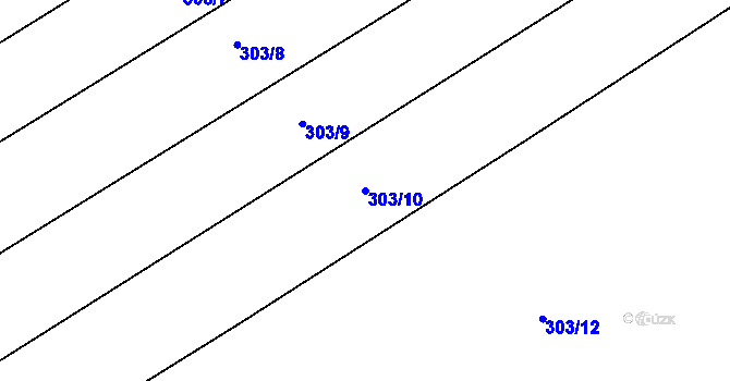 Parcela st. 303/10 v KÚ Karolín u Sulimova, Katastrální mapa