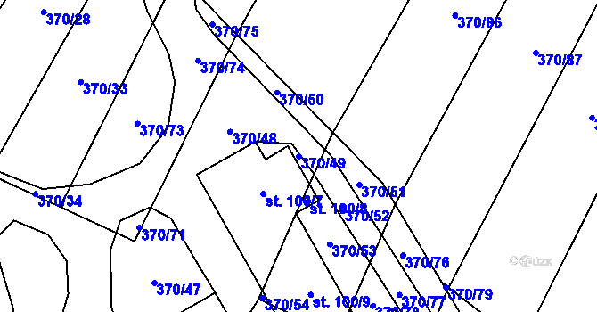 Parcela st. 370/49 v KÚ Karolín u Sulimova, Katastrální mapa