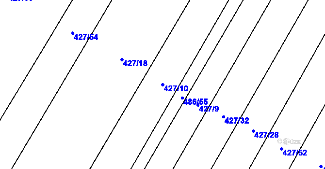 Parcela st. 427/10 v KÚ Karolín u Sulimova, Katastrální mapa