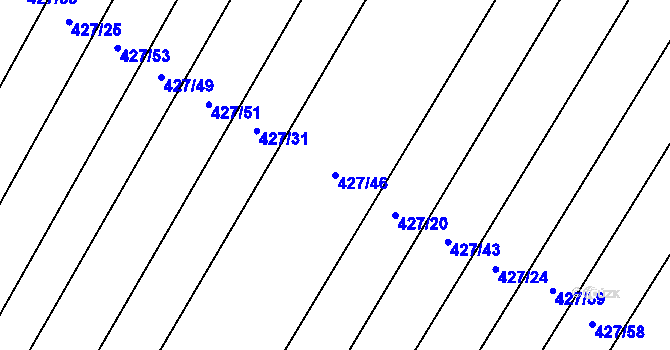 Parcela st. 427/46 v KÚ Karolín u Sulimova, Katastrální mapa