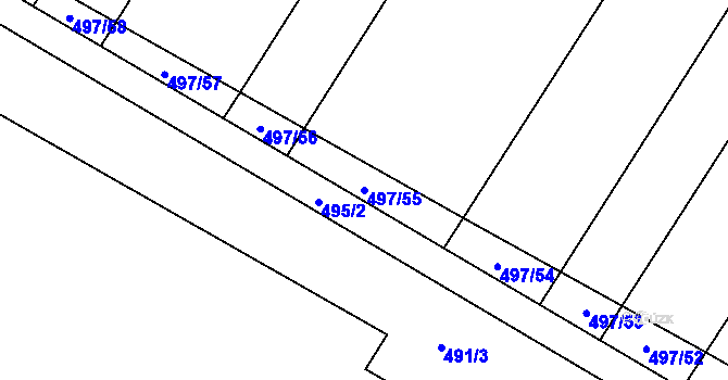 Parcela st. 497/55 v KÚ Karolín u Sulimova, Katastrální mapa
