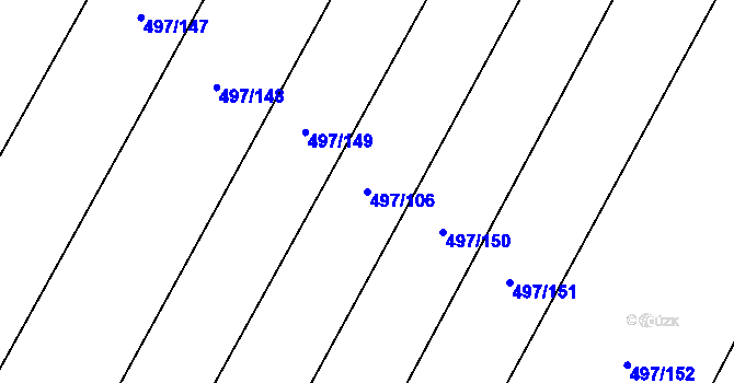 Parcela st. 497/106 v KÚ Karolín u Sulimova, Katastrální mapa