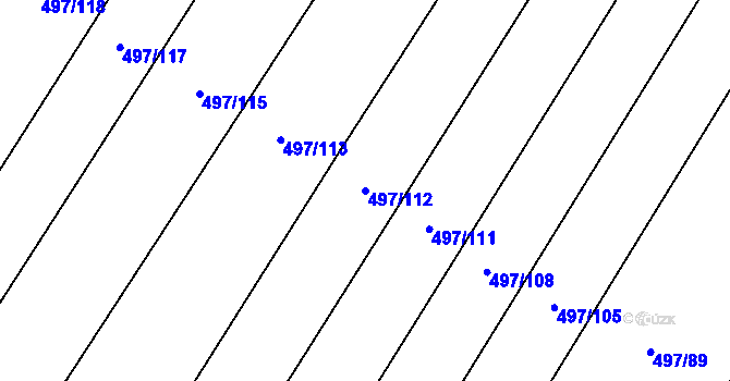 Parcela st. 497/112 v KÚ Karolín u Sulimova, Katastrální mapa