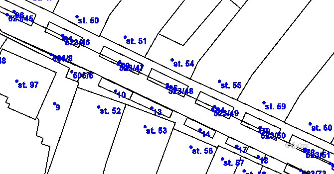 Parcela st. 523/48 v KÚ Karolín u Sulimova, Katastrální mapa