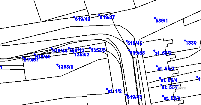 Parcela st. 1/1 v KÚ Sulimov, Katastrální mapa