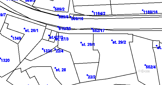 Parcela st. 29/1 v KÚ Sulimov, Katastrální mapa