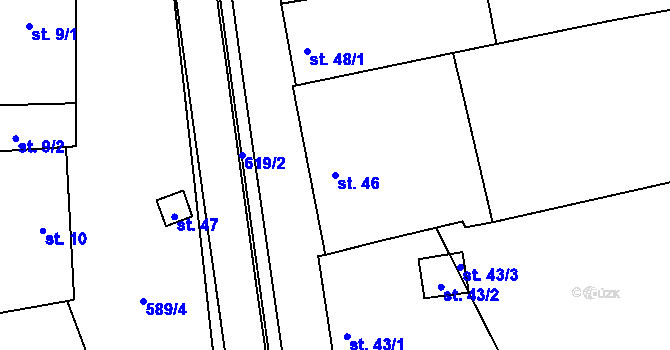 Parcela st. 46 v KÚ Sulimov, Katastrální mapa