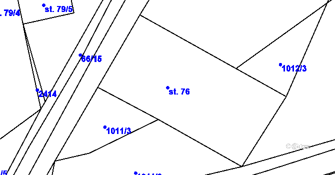 Parcela st. 76 v KÚ Sulimov, Katastrální mapa