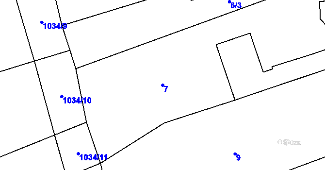 Parcela st. 7 v KÚ Sulimov, Katastrální mapa