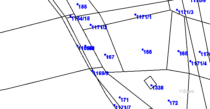 Parcela st. 167 v KÚ Sulimov, Katastrální mapa