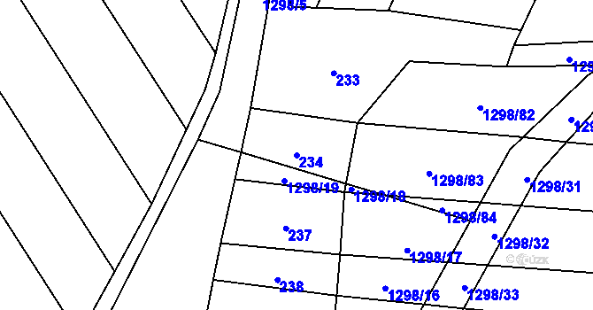 Parcela st. 234 v KÚ Sulimov, Katastrální mapa