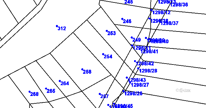Parcela st. 254 v KÚ Sulimov, Katastrální mapa