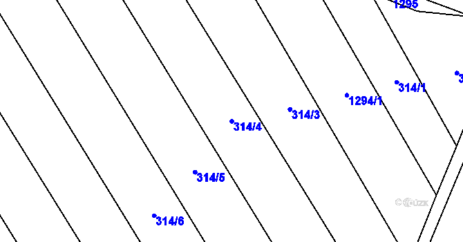 Parcela st. 314/4 v KÚ Sulimov, Katastrální mapa