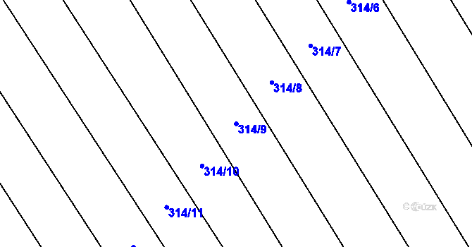 Parcela st. 314/9 v KÚ Sulimov, Katastrální mapa