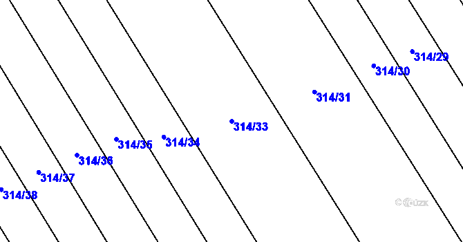 Parcela st. 314/33 v KÚ Sulimov, Katastrální mapa