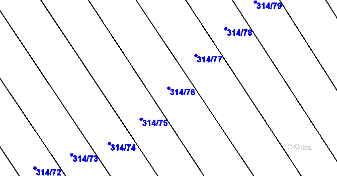 Parcela st. 314/76 v KÚ Sulimov, Katastrální mapa